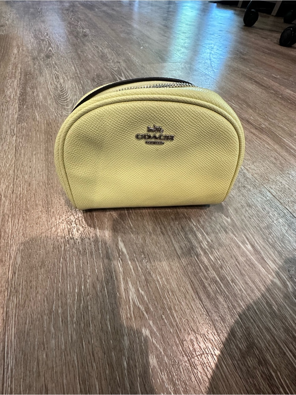 Coach Lemon Yellow Leather Cosmetic Case